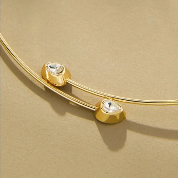 NWT Anthropologie Crystal Open Collar Necklace - Picture 2 of 5